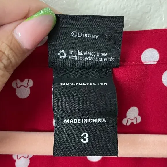 Torrid Disney Top Womens 3X Red White Minnie Mouse Harper Georgette Dot Blouse - Picture 11 of 12